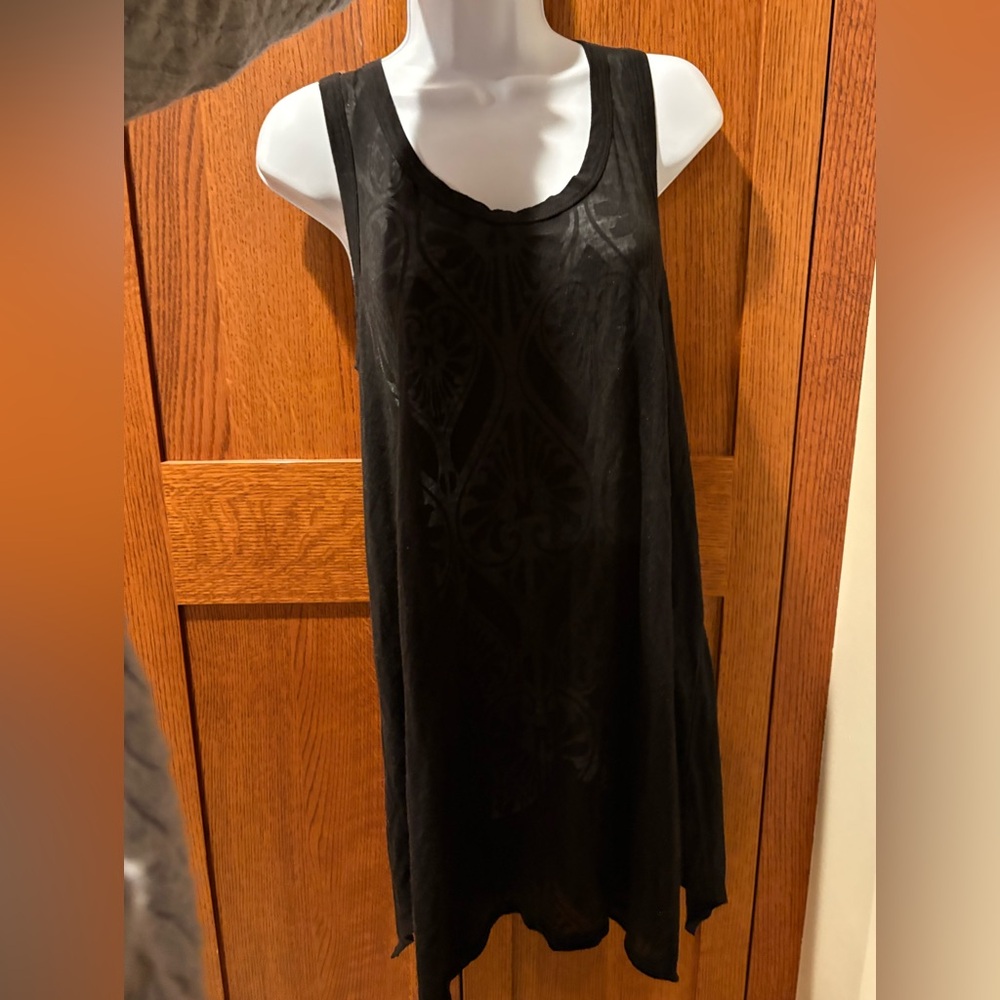 Black Burnout Swimsuit Cover-up Dress Medium - Picture 5 of 9